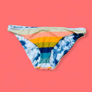 Stripe or Tie-Dye Reversible Bikini Bottom Medium